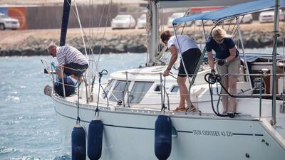 The others flew back to either Abu Dhabi or Dubai. The second leg of the race this weekend involves the teams flying back to Sir Bani Yas and getting back to Dubai — no stop — in the shortest possible time. The points gained go towards the tallies already accrued by competitors in the Dubai Off Shore Series championship.