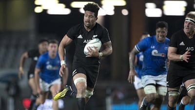 All Blacks coach Steve Hansen praised the work of Ardie Savea, who scored two trys in their 78-0 win over Samoa yesterday. AP Photo