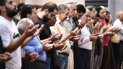 Mourners pray for Mr Khalifa who was renowned for his literary works and screenplays