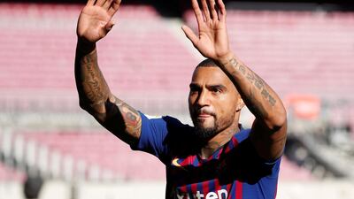 Kevin-Prince Boateng waves to fans. Reuters