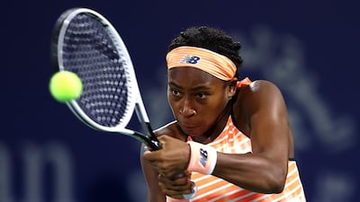 United States' Coco Gauff during her 7-6, 2-6, 7-6 win against Ekaterina Alexandrova of Russia.