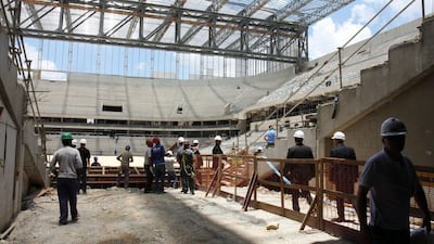 The Arena da Baixada stadium, shown on Tuesday, in Curitiba during Jerome Valcke's visit. Paulino Menezes / Portal da Copa / AP