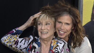 Cloris Leachman with Aerosmith singer Steven Tyler at the premiere of 'Dark Shadows' on May 8, 2012. AFP