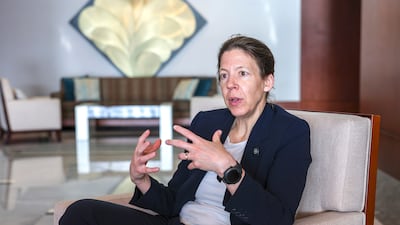 Helene Huby, chief executive of Exploration Company, says UAE will be one of the leading space nations in the next 10 years. Victor Besa / The National
