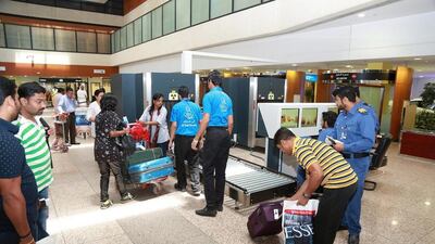 Dubai Customs officers during a routine search at Dubai airport. Photo: Wam