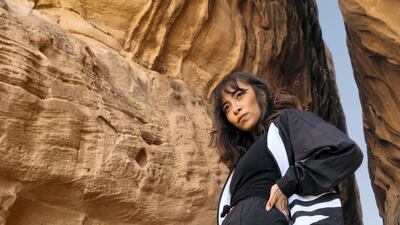 Sarah Taibah features in a new Adidas Originals campaign, shot in Al Ula, Saudi Arabia. Courtesy Adidas