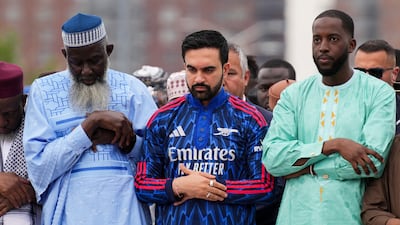 New York City Mayor Zohran Mamdani prays during Eid Al Adha prayers in the Bronx Borough of New York City. Reuters