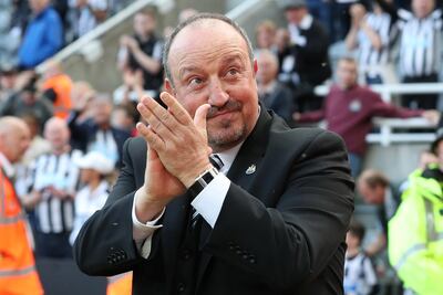 Newcastle United manager Rafael Benitez applauds fans after the match. Scott Heppell / Reuters