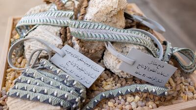 The jewels were presented alongside traditional Emirati crafts