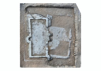 A computer generated shows a three-dimensional view of the mosque DCT Abu Dhabi