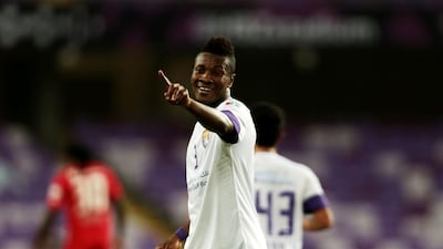 Asamoah Gyan points out that he says he still has much to achieve with Al Ain in the Arabian Gulf League. Christopher Pike / The National
