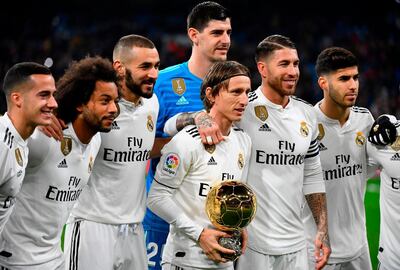Bollon d'Or winner Luka Modric, centre, and his Real Madrid team have dominate the Uefa Champions League in recent years. AFP
