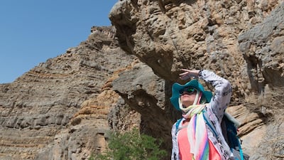 Haneen Dajani hikes to a village in Leopard Canyon. PJ van Schalkwyk for The National