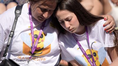 Members of the Manchester Survivors choir remember the victims of the attack. Leon Neal/Getty Images