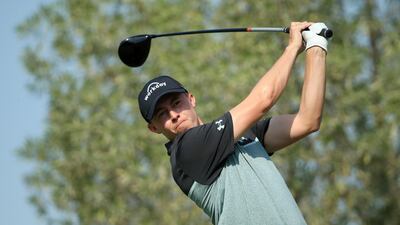 Matthew Fitzpatrick of England plays his shot off the second tee during Day 2.