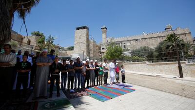 The Al Ibrahimi mosque often has heavy Israeli military presence around it. Mussa Qawasma / Reuters