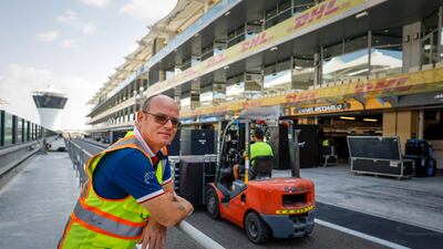 James Sullivan oversees deliveries in the Yas pit lane
