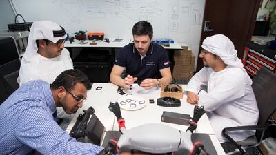 The Lockheed Martin lab at the Masdar City Institute where students work to create applications for drones. Antonie Robertson / The National