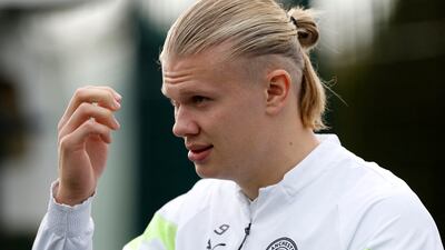 Soccer Football - Champions League - Manchester City Training - Etihad Campus, Manchester, Britain - October 24, 2022 Manchester City's Erling Braut Haaland during training Action Images via Reuters / Jason Cairnduff
