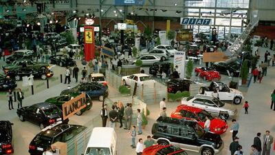 First automobile show held in Beirut since the end of the Lebanese civil war, November 1996. AFP