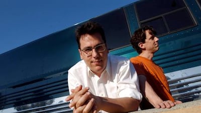 John Flansburgh, left, and John Linnell comprise the pop-rock group They Might Be Giants, specialising in upbeat music with bizarre lyrics.