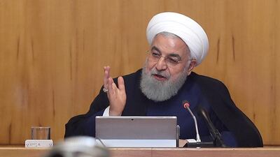 Iranian president Hassan Rouhani speaks at a weekly cabinet meeting in Tehran. EPA