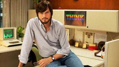 Aston Kutcher as Steve Jobs in jOBS. AP Photo/Sundance Institute