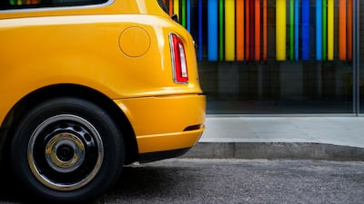 The eco-friendly taxi sporting the yellow paint job usually seen on the cabs of New York