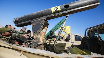 Hashed Al Shaabi fighters on the outskirts of Tal Afar, west of Mosul, prepare for the offensive retake of the western side of Mosul from Islamic State fighters on February 18, 2017. AFP