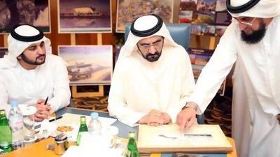 Sheikh Mohammed bin Rashid, Vice President and Ruler of Dubai, approves new building projects for the emirate, including a book-shaped library, a snail-shaped museum and park of miniature world landmarks. Wam