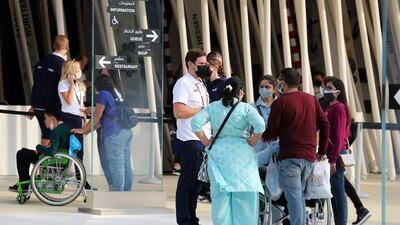 Visitors at the Germany pavilion.
