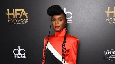 Janelle Monae in red, white and black. Photo / AP