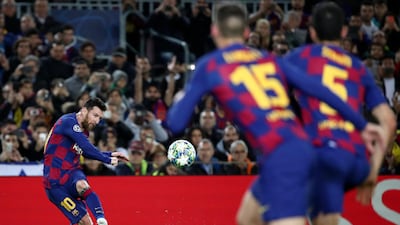 Lionel Messi goes for goal. AP