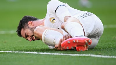 Real Madrid's Spanish defender Dani Carvajal during the La Liga match against Atletico Madrid at the Santiago Bernabeu on Saturday. AFP