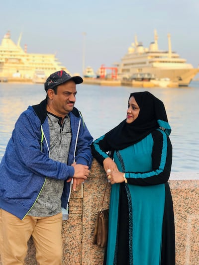 Firoz Khan and Reshma Pathan in Oman. The couple died in the crash and their son Zidan Firoz Pathan survived. Courtesy: Zidan Firoz Pathan
