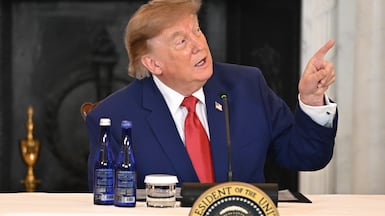 US President Donald Trump speaks during an American mining industry roundtable at the State Department in Washington. Bloomberg