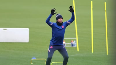 Mason Mount trains in isolation away from the main group. Getty