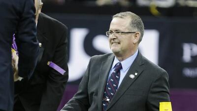 Miss P, a 15-inch beagle, and handler William Alexander, react after winning the Best in Show at the Westminster Kennel Club dog show Tuesday, Feb. 17, 2015, in New York. Frank Franklin II / AP photo