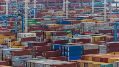 Shipping containers seen in the Ningbo Zhoushan Port in China. Cost of shipping goods globally has soared in recent months. EPA