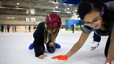 Alexa, right, began skating when she was 7, and is now a member of the Abu Dhabi figure skating team.