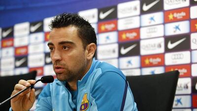 Barcelona's Xavi Hernandez has made 480 league appearances for the club since 1998, scoring 57 goals. Alejandro Garcia / EPA