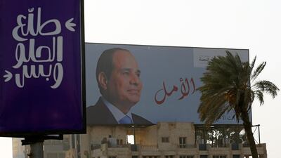 A poster of Egypt's President Abdel Fattah Al Sisi is seen with the words reading 'You are the hope'. Expelled British journalist Bel Trew was set to cover the elections. Amr Abdallah Dalsh / Reuters