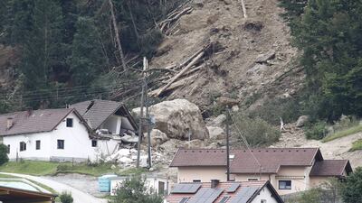 A mudslide in Rottenstein, after heavy rainfall in southern Austria. AFP