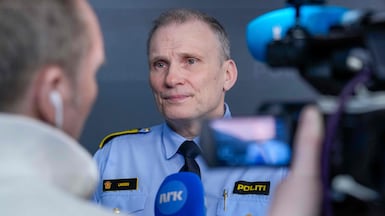 A senior Norwegian police intelligence officer answers media questions in Oslo after the city’s US embassy was attacked on March 9. AFP