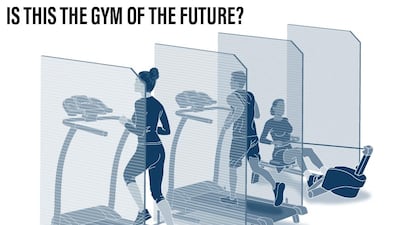 With screens between users and equipment, is this an insight into gyms of the future? Roy Cooper / The National