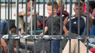 Children were among those who recently arrived. AP