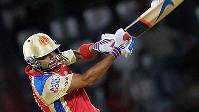 Virat Kohli top-scored for Royal Challengers Bangalore against Delhi Daredevils at the Feroz Shah Kotla stadium last night.