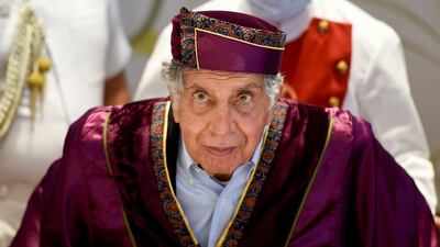 Mr Tata receives an honorary doctorate from the HSNC University in Mumbai in 2022. AFP