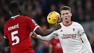 Scott McTominay, right captained Manchester United for the first time on Sunday. AFP