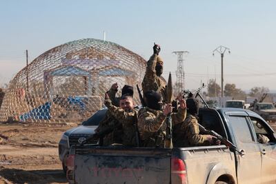 Syrian soldiers on patrol in the city of Al Shaddadi. Security officials said the decision to move ISIS prisoners was driven by a deepening distrust of some Syrian troops. EPA